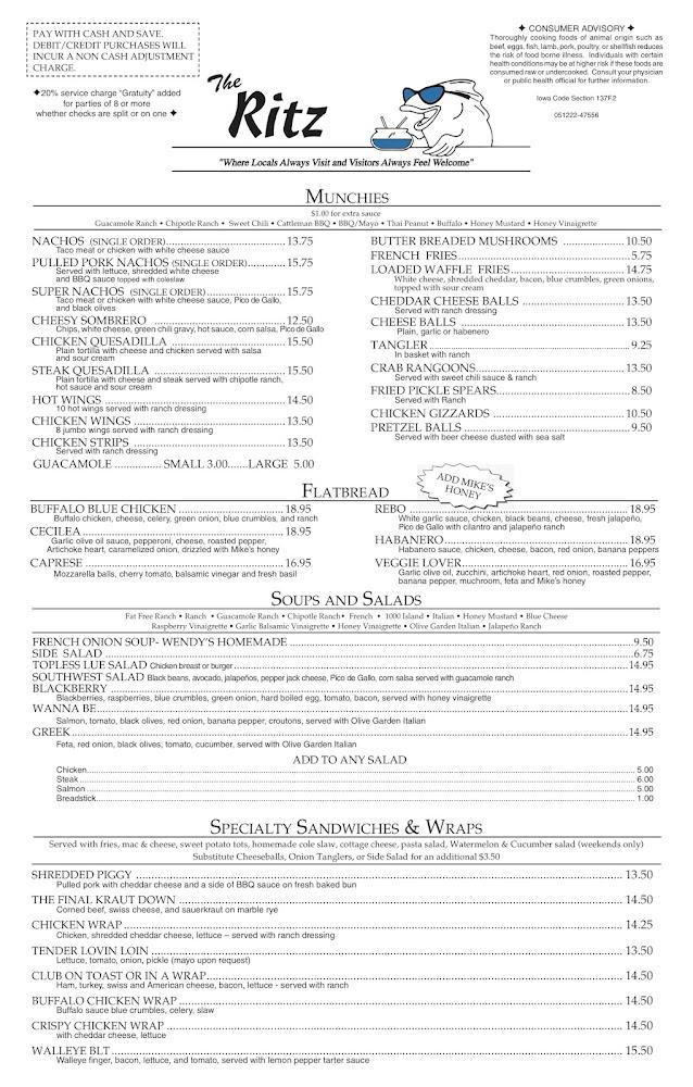 The Ritz Menu image 1